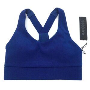 Industry Active Sports Bra Womens Small Blue Ribbed Racerback New with Tags